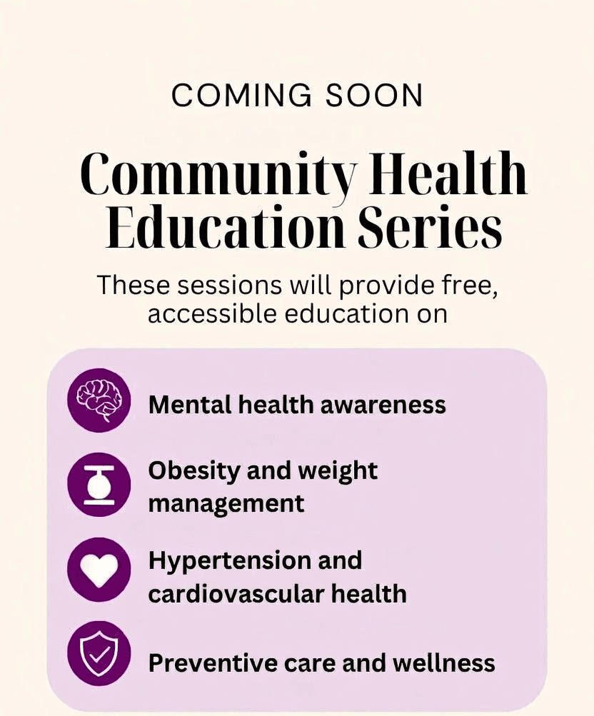 Community Health Education Series, Coming Soon